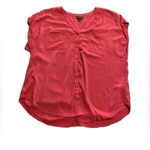 Torrid Challis Dolman Pullover Top‎ Coral Career Wear Size Medium